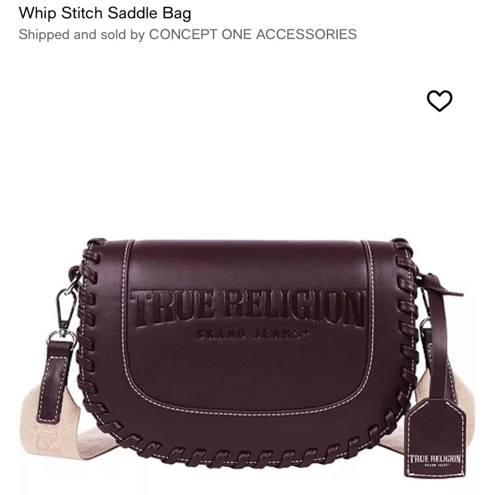True Religion women’s Dark Brown Leather Messenger Bag - Picture 7 of 7